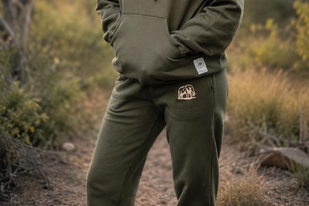 Olive green track pants