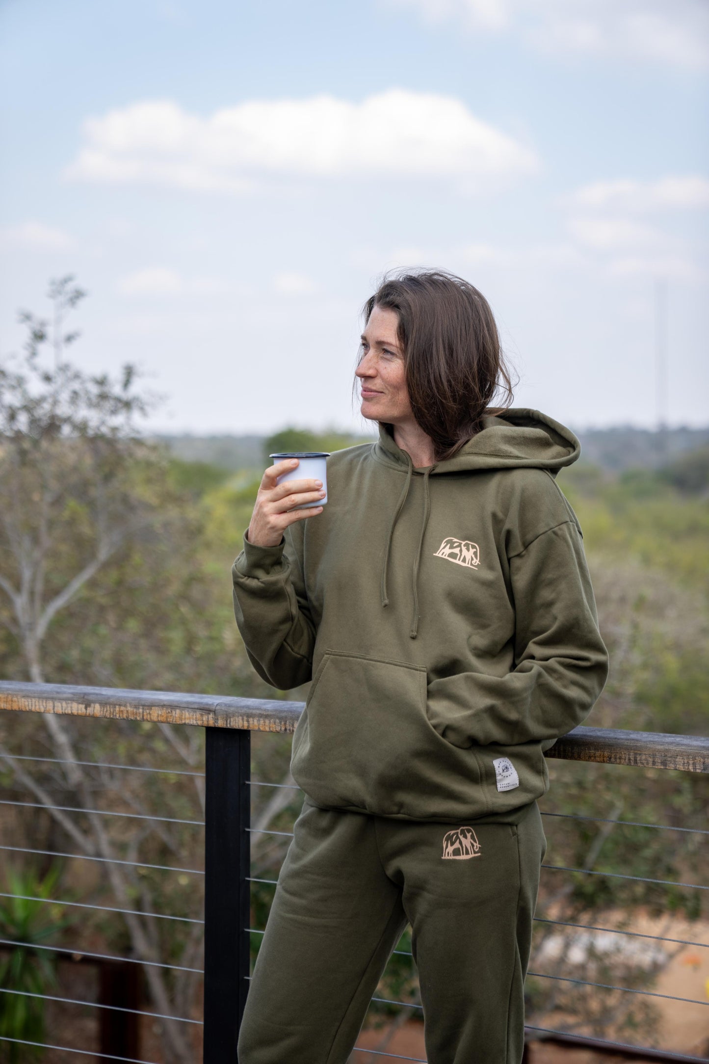 Olive green track pants
